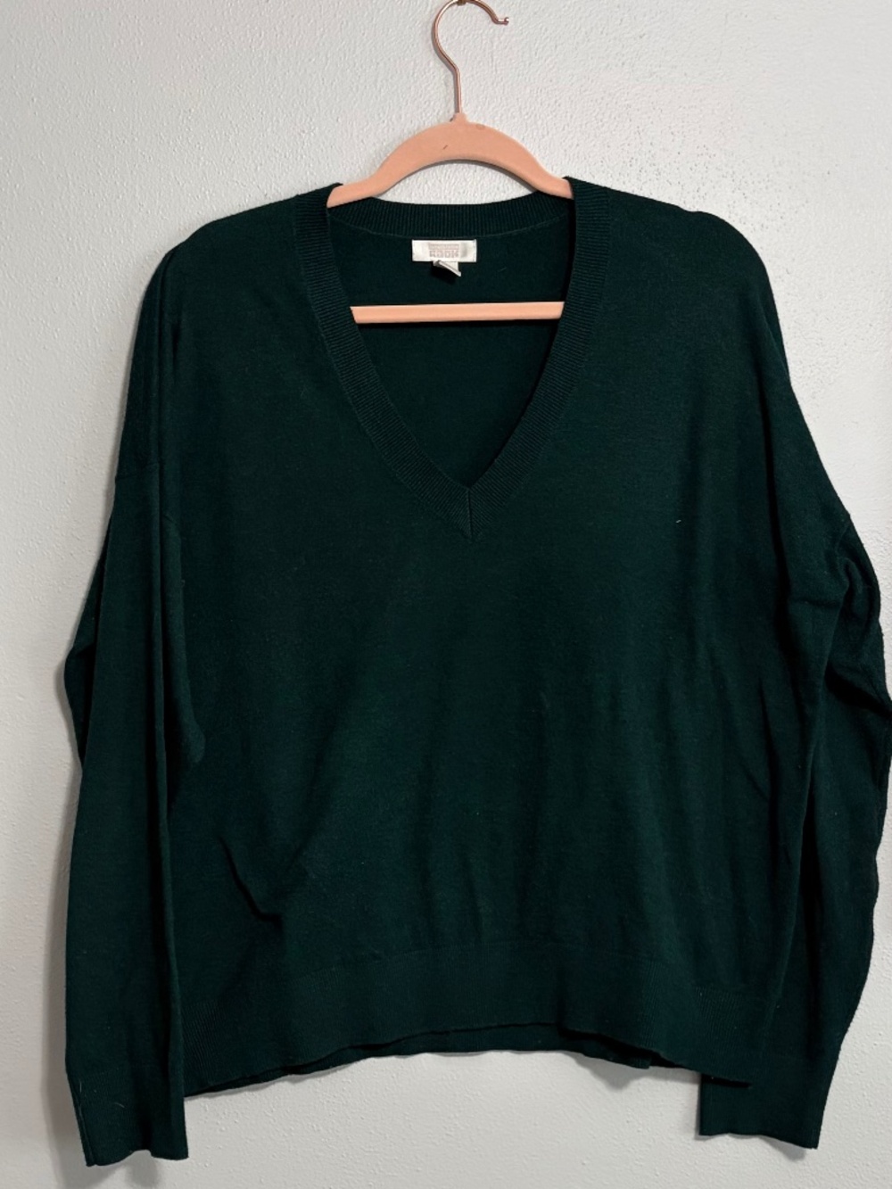 Nordstrom Rack v neck sweater dark green, XL